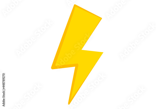 Icono de rayo amarillo en fondo blanco.