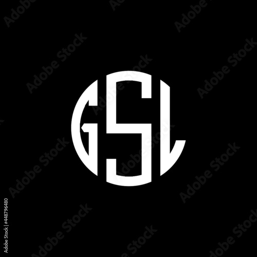 GSL letter logo design. GSL letter in circle shape. GSL Creative three letter logo. Logo with three letters. GSL circle logo. GSL letter vector design logo  photo