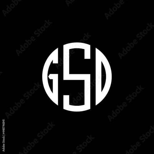 GSO letter logo design. GSO letter in circle shape. GSO Creative three letter logo. Logo with three letters. GSO circle logo. GSO letter vector design logo  photo