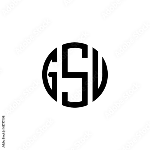 GSV letter logo design. GSV letter in circle shape. GSV Creative three letter logo. Logo with three letters. GSV circle logo. GSV letter vector design logo  photo