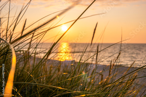 Ostsee Strand Sonnenuntergang Wellenbrecher Dünen