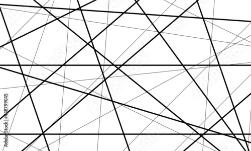 Abstract white background with random black lines