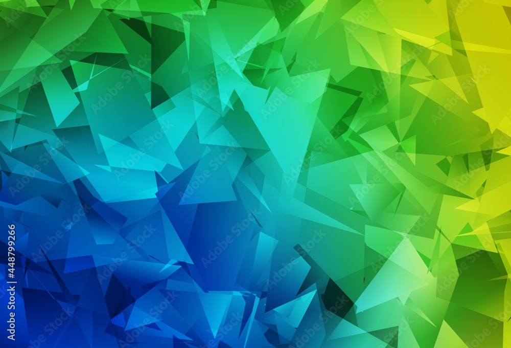 Obraz premium Light Blue, Green vector abstract mosaic backdrop.