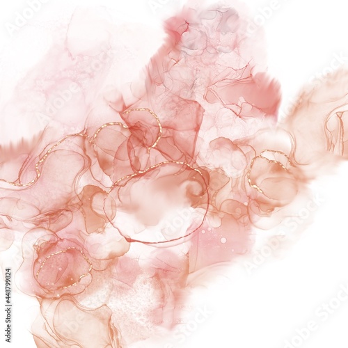 Alcohol Ink Background. Feminine Marble Streaks. Abstract Paint Poster. White High Quality Details. Gold Ink Tile. Gold Alcohol Ink Background