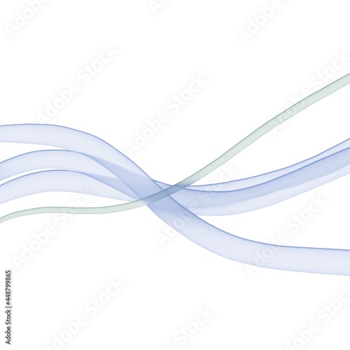 Blue wavy shapes formed by the smoke on a white background.