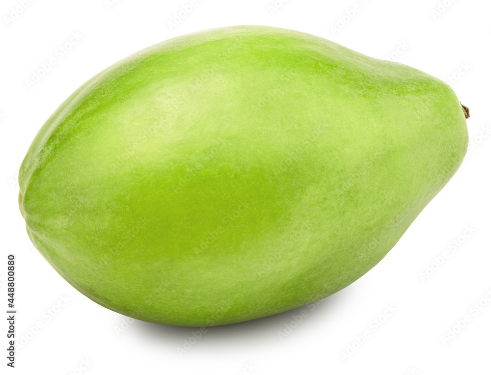 one ripe papaya fruit isolated on white background. exotic fruit. clipping path one ripe papaya fruit isolated on white background. exotic fruit. clipping path
