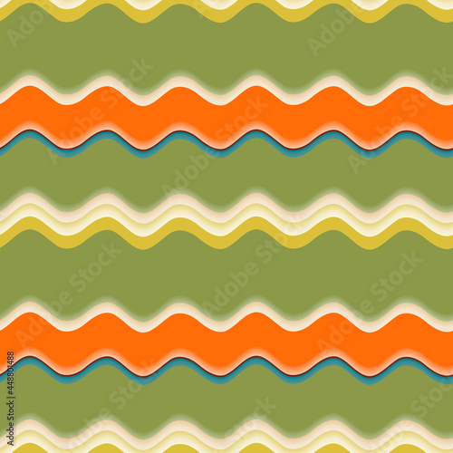 Seamless pattern with the simple geometrical drawing in retro style