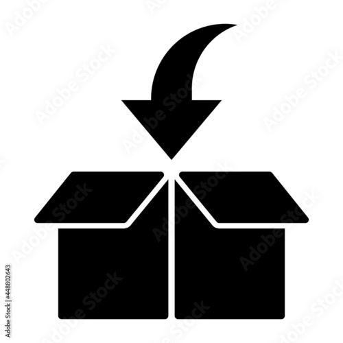 ngi1277 NewGraphicIcon ngi - Lieferkette: Paket einpacken . Lieferung / Pfeil - english - supply chain: wrap up a parcel box - delivery / arrow - close carton package - square g10653