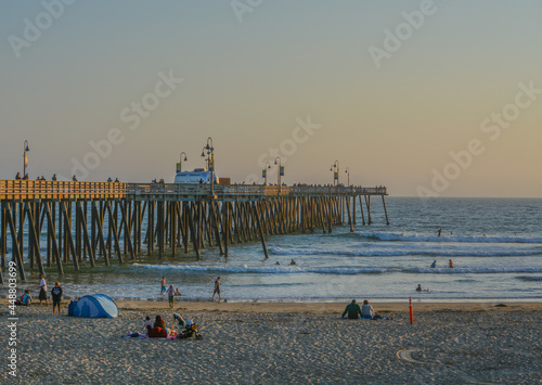 The Pismo Beach Pier on the Pacific Ocean in Pismo Beach, San Luis Obispo County, California photo