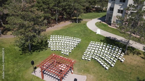 A drone footage of an outdoor event area in Alexandria, Minnesota, the USA - shot in HD photo