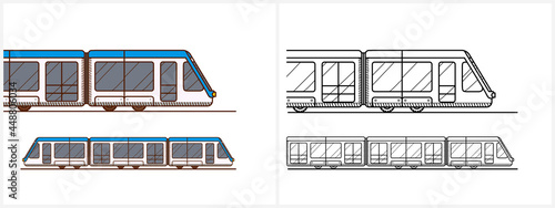 High speed train coloring page. Subway or metro
