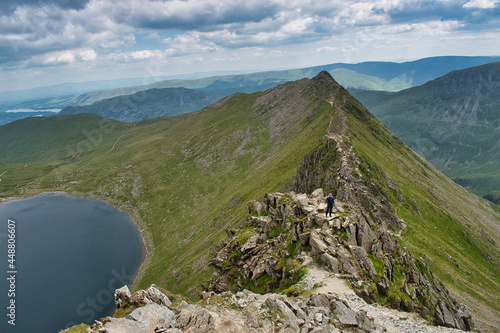Fototapeta Naklejka Na Ścianę i Meble -  Lake District Helvellyn Ridge Summit View
