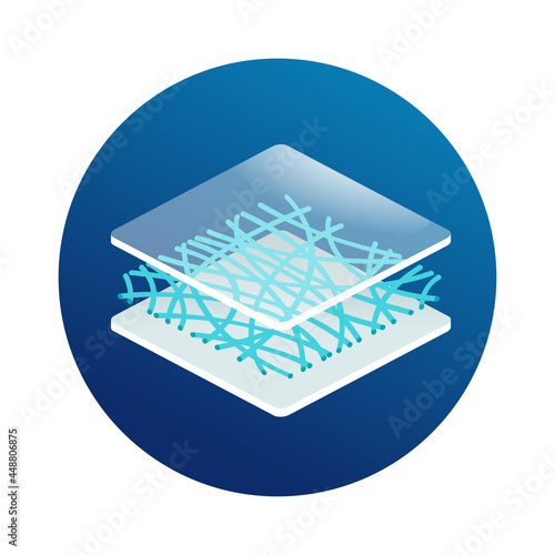 Nanofiber 3D icon - textile with nano structure