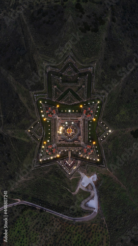 Top aerial view of the Forte da Graca Elvas in Portugal photo