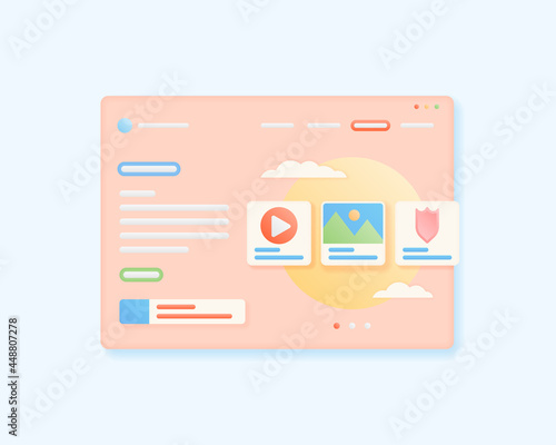 Web page interface design. Web design and web development concept. User interface optimization. Vector illustration. 