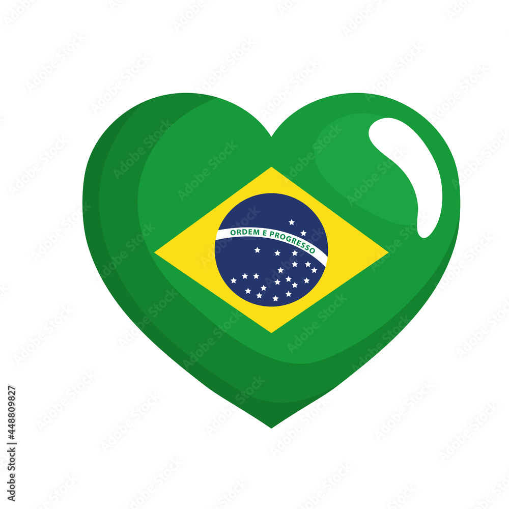 heart with brazil flag