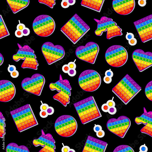Seamless Pop it pattern. Sensory toy Simple Dimple