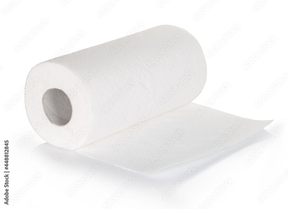 Fototapeta premium Kitchen paper towel isolated on white background.