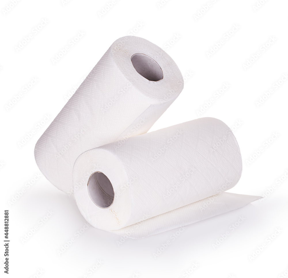 Kitchen paper towel isolated on white background. Kitchen paper towel isolated on white background.