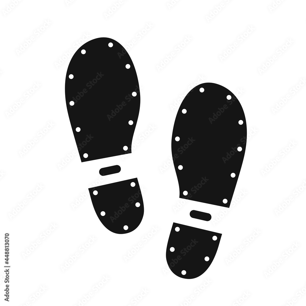 Black silhouettes footprint shoe isolated on white background. Vector Black silhouettes footprint shoe isolated on white background. Vector