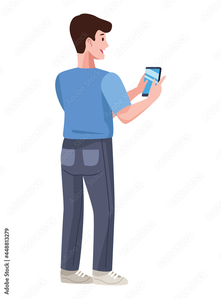 man using smartphone man using smartphone