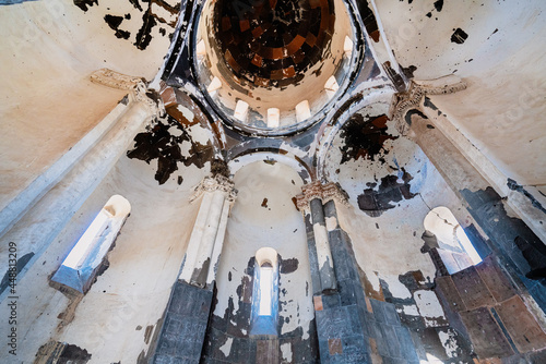 Old grunge vintage dome of a church. historical abondend building. photo