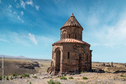 Church of Abughamrents, old historical curch in east of Turkey, Kars. Travel destination concept.