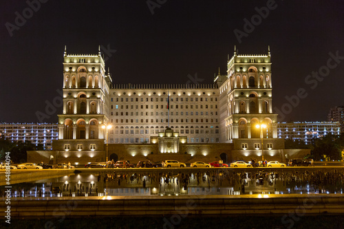 Government house on Freedom square at night. Baku. Azerbaijan © ArtEvent ET