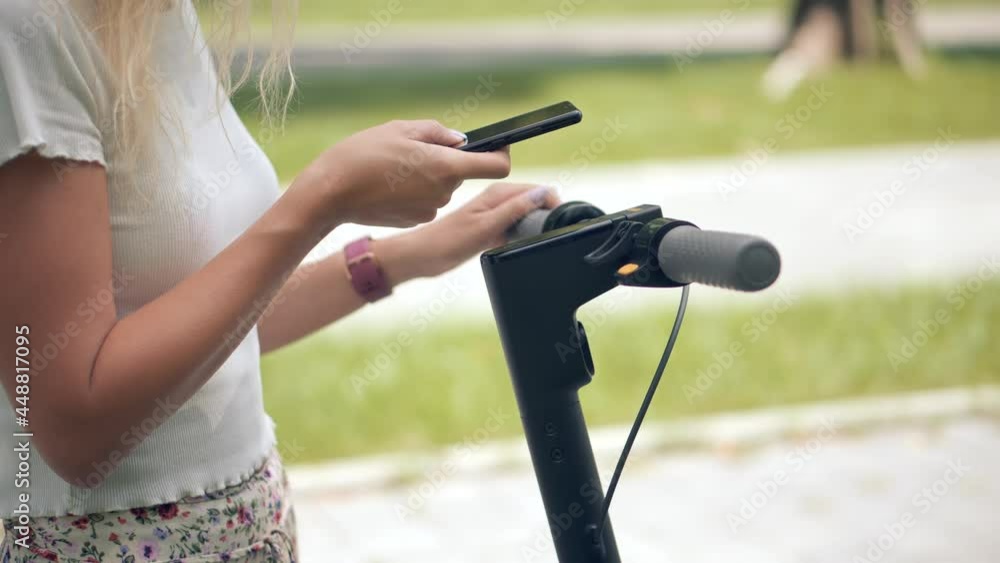 Driving Ecology Transportation. Woman Rent Electric Scooter App Mobility. E-Scooter Rider Rent Personal Eco Transport.Tourist Drive Electric Scooter. Urban Style Riding Ecological Transport Travel. Driving Ecology Transportation. Woman Rent Electric Scooter App Mobility. E-Scooter Rider Rent Personal Eco Transport.Tourist Drive Electric Scooter. Urban Style Riding Ecological Transport Travel.