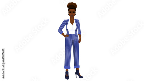 African American Businesswoman in a Blue Suit