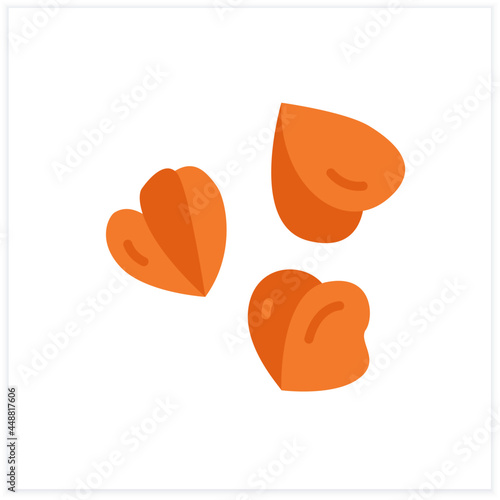 Buckwheat flat icon. Superfood. Organic healthy energetic food for balanced nutrition. Detox and weight loss supplements. Vegetarian food. Color vector illustration