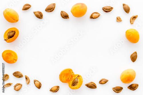 Apricots and apricot pits - dried kernel almond pattern
