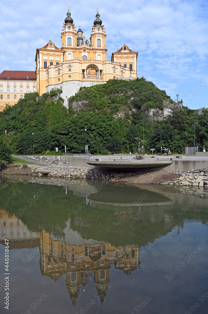 Fototapeta premium Melk Abbey Monastery on Danube river Austria