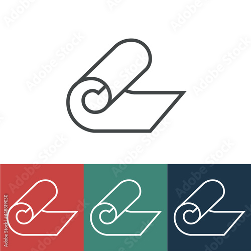 Linear vector icon with rolled fabric