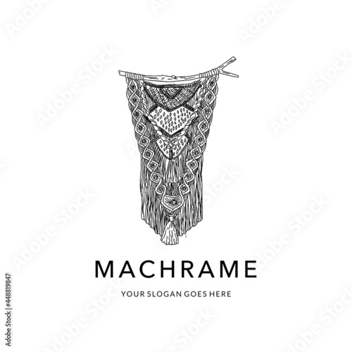 long and feminine macrame line art