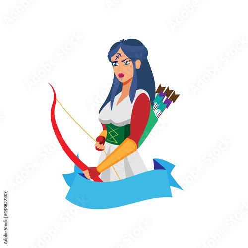 Isolated sagittarius female character zodiac sign Vector