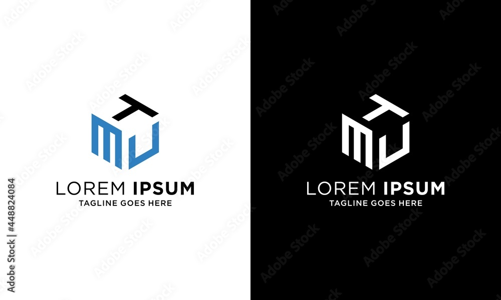 TMU Logo monogram with hexagon shape style design template TMU Logo monogram with hexagon shape style design template