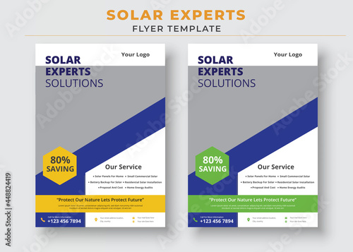 Solar Energy Flyer Templates, Solar Experts Solutions Flyer
