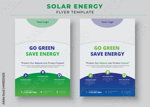 Solar Energy Flyer Templates, Go Green Save Energy Flyer