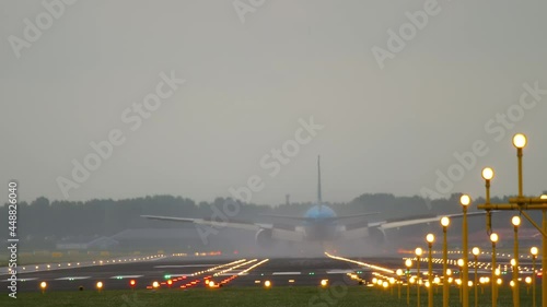 Runway view with lights photo