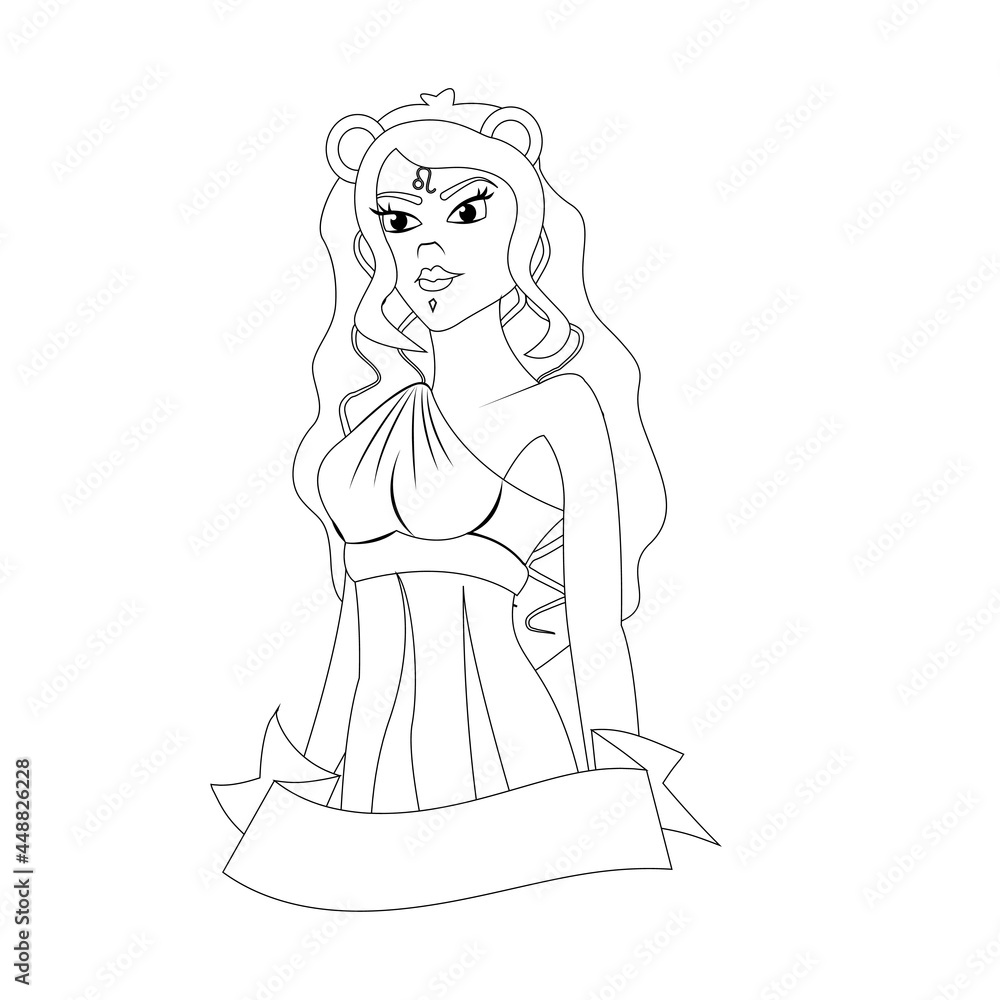 Isolated leo female character zodiac sign Vector Isolated leo female character zodiac sign Vector