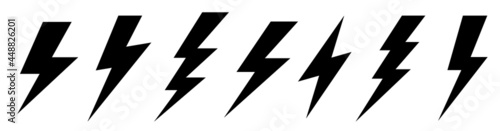 Lightning bolt icons vector set.