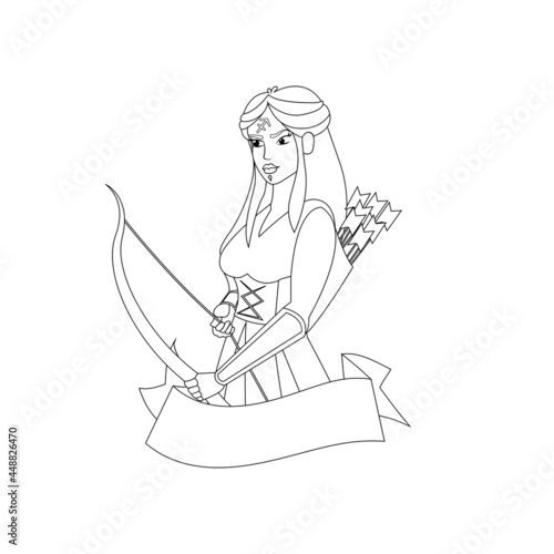 Isolated sagittarius female character zodiac sign Vector