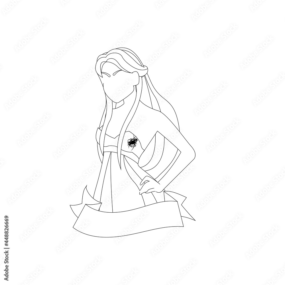 Isolated pisces female character zodiac sign Vector