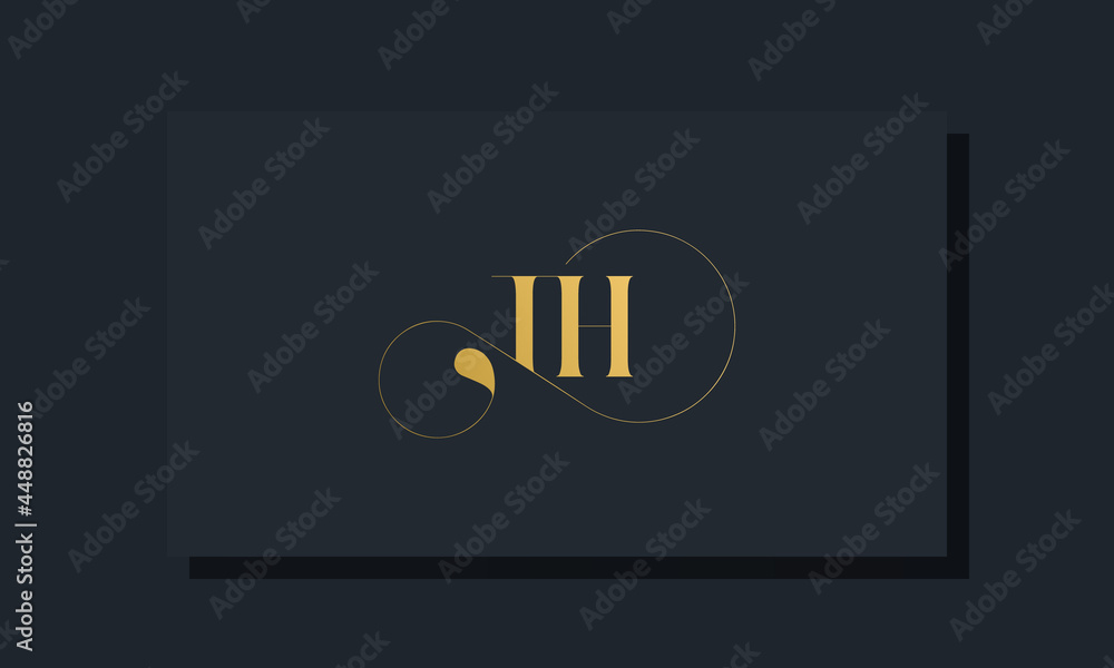 Minimal royal initial letters TH logo