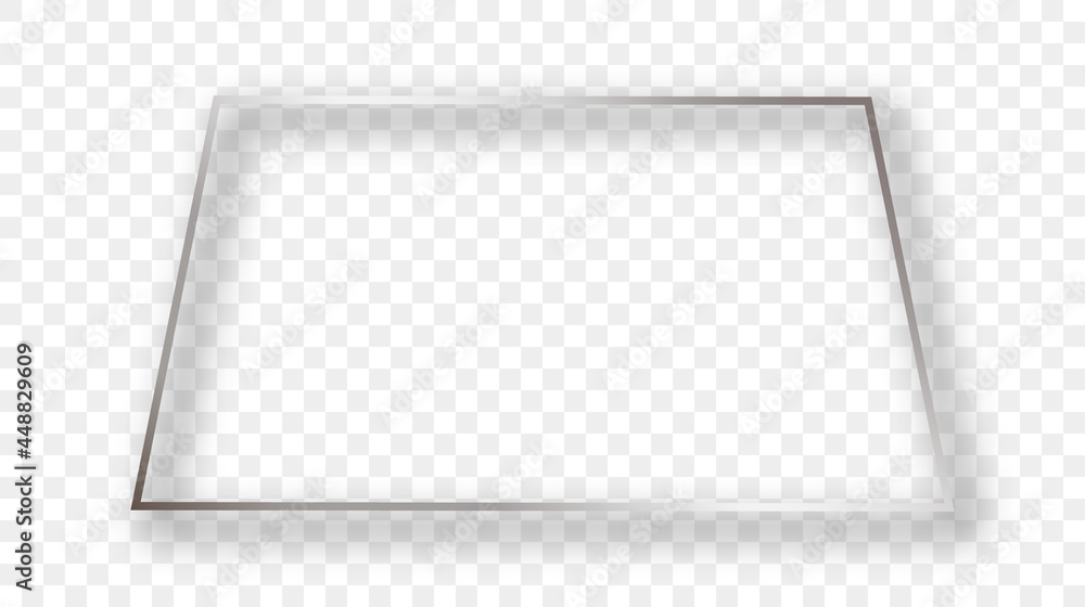 Silver glowing trapezoid shape frame with shadow Silver glowing trapezoid shape frame with shadow