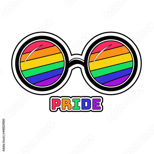 Isolated pride glasses icon with lgbt colors Vector