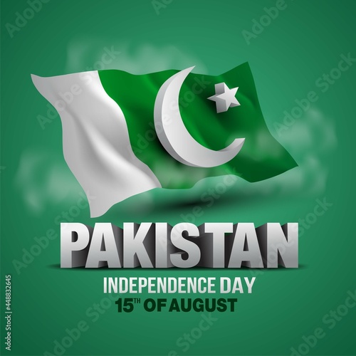 happy independence day Pakistan. 3d flag with letter. vector illustration design