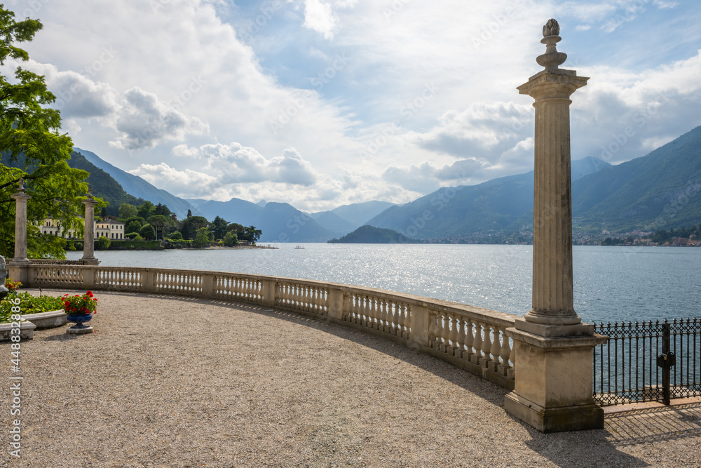 The Como lake seen from the city of Bellagio, and surrounding areas. Beautiful, romantic place with beautiful nature, landscape and seascape.