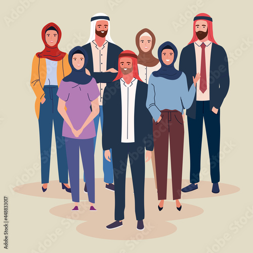 people muslim wear turban and hijab